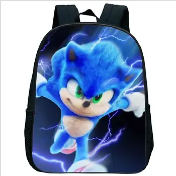 

13 inch Backpack Hot Game Sonic 4 The Hedgehog Pattern Students School Bags Cartoon Anime Teenagers Book-Bags Set