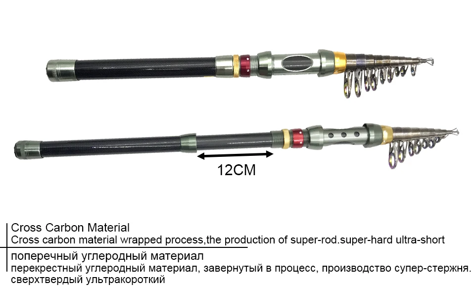 K8356 99% Carbon Portable Telescopic Fishing Rod Spinning Sea Rod Superhard Ocean Rod Fishing Tackle1.82.12.42.73.03.33.6M (5)