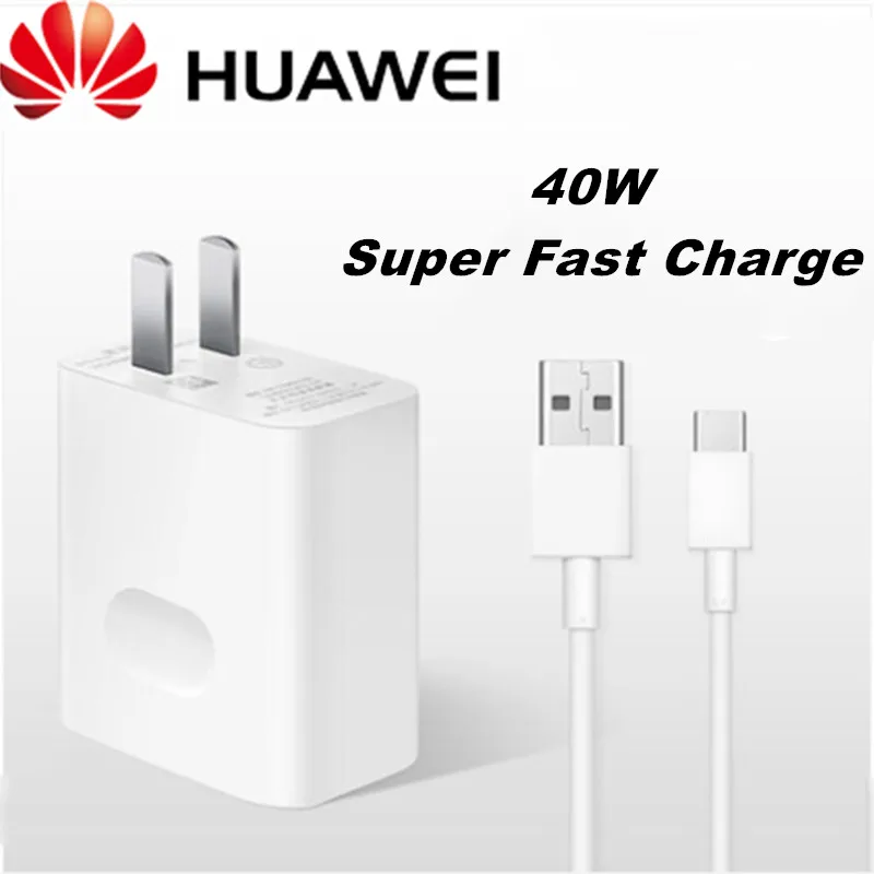 Оригинальное Супербыстрое зарядное устройство Huawei P30 Pro 40 Вт адаптер для быстрой