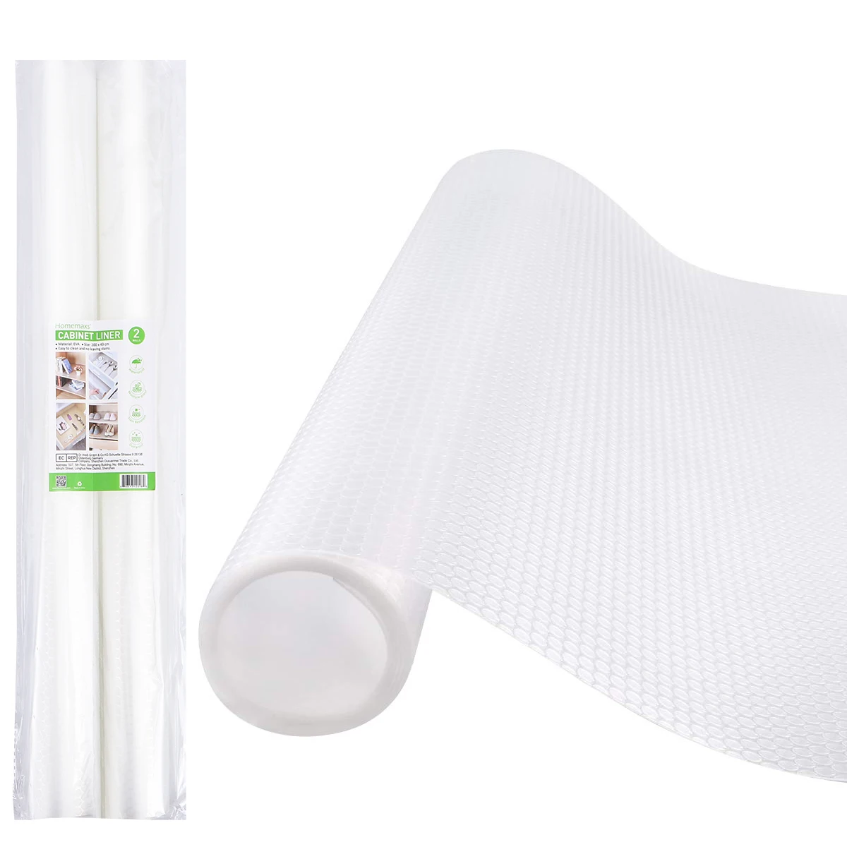 

2 Rolls EVA Waterproof Non-Slip Countertop Cover Table Mat Drawer Pad for Home Office Restaurant 200 x 43 cm