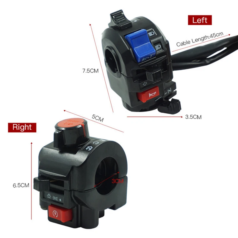 para motocicleta 22mm, lâmpada de neblina, controle para guidão qj150