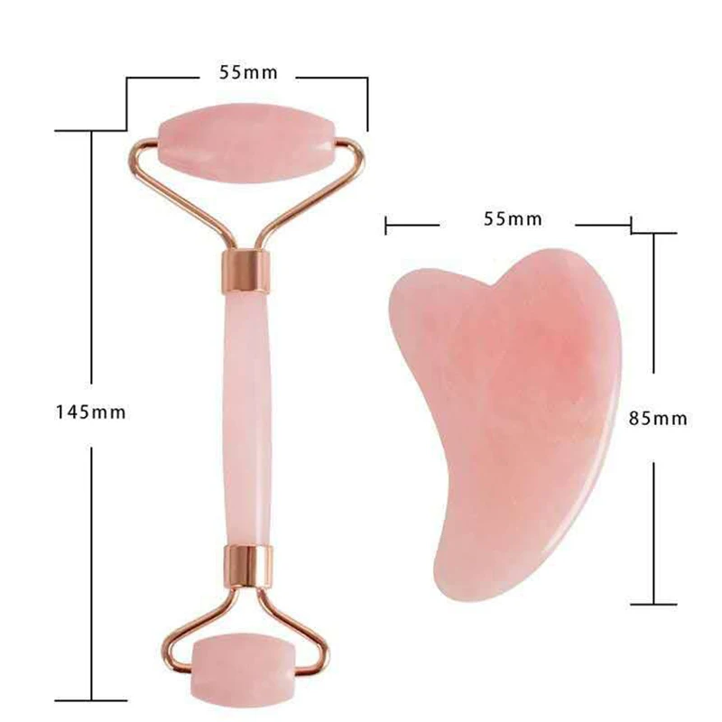 

Jade Roller Facial Face Jade Massage Roller Rose Quartz Scraper natural Rose Quartz Tools Slimming Face Natural Wrinkle Removal