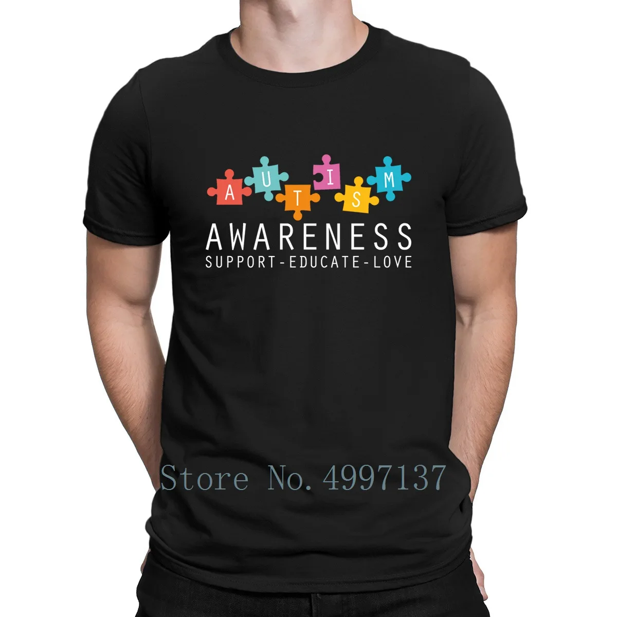

Autism Awareness T Shirt Trend O Neck Short Sleeve Pictures Authentic Print Summer Style Famous Shirt