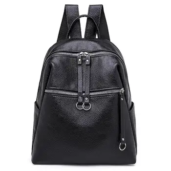 

2020 New Fashion Woman Backpack School Bag for Teenager Faux Leather Zipper Backpack