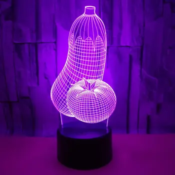 

Eggplant Tomatoes 3D Table Lamp 7 Colos LED Night Lights USB Lighting Home Restaurant Decor Kids Gift Vegetables Lamp