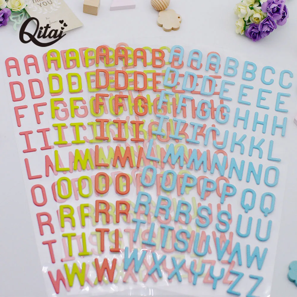 Decorative stickers Self adhesive stickers Adhesive stickers Decorative labels stickers Alphabet label stickers Diy scrapbooking accessories Alphabet Letters 4 Sheets 24Cm*12Cm Scrapbooking Creative Stickers A-Z Living Room Home Decor Handmade For Children PS001