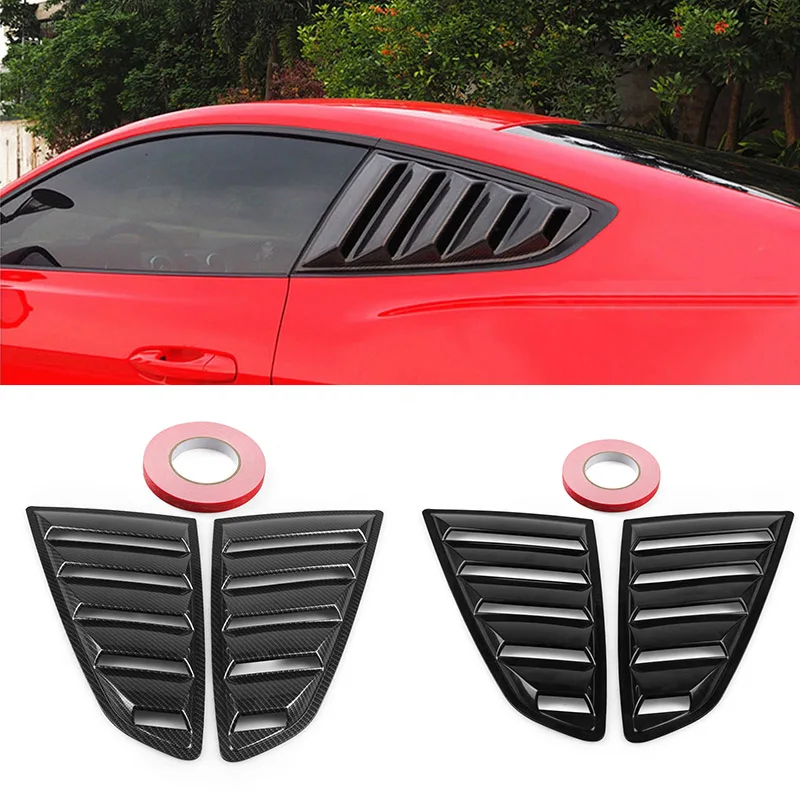 

2 PCS Car Side ABS Deflector Vent Window Louver Side Scoop Louver Cover Trim Sticker Fit For Ford Mustang 2015 2016 2017 2018