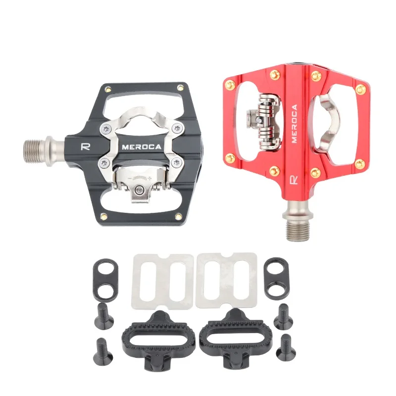 

Mountain Bike Self-locking Pedal Bicycle Flat Pedal DU Bearing MTB SPDING Dual Platform Cycling Pedal Inc Cleats Pedal Parts