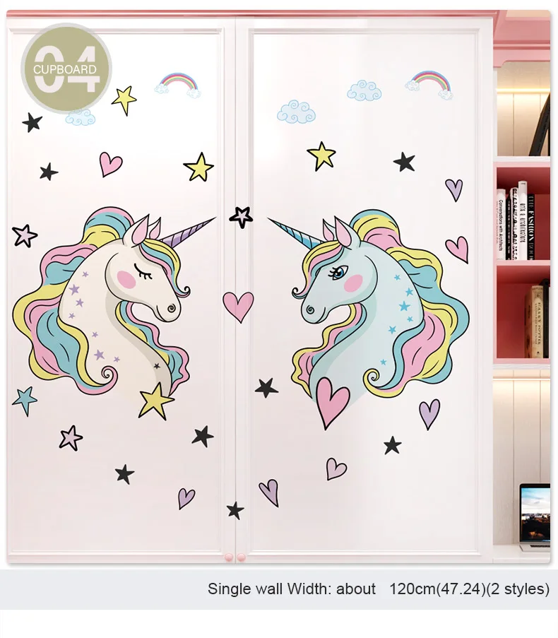 Removable Unicorn Wall Decals Stickers Decor