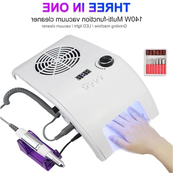 

3in1 Multifunctional Vacuum Cleaner LED fast drying all nail polish metal 35000rpm Manicure Machine Powerful Suction Nail dust