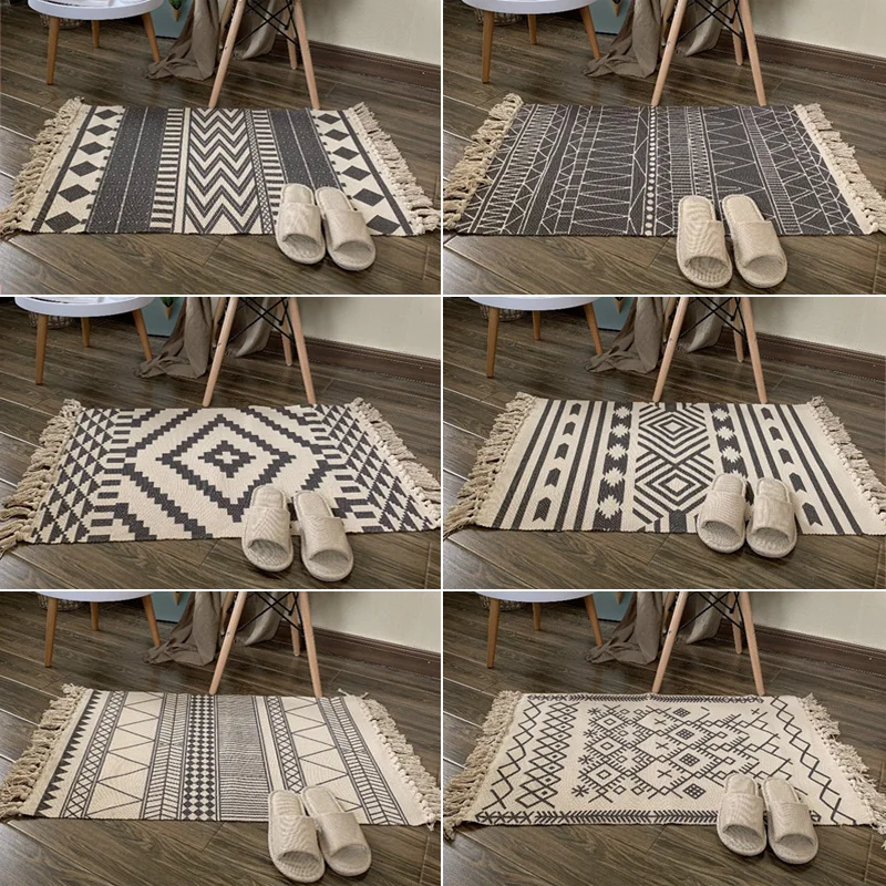 Тканый гобелен в скандинавском стиле с кисточками моющиеся пледы хлопковый