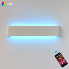 Светодиодный настенный светильник RGB с регулируемой яркостью и Bluetooth APP с дистанционным управлением, настенный светильник для декоративной атмосферы, теплый/холодный белый для внутреннего освещения