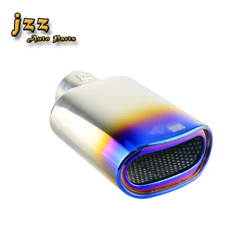 

Jzz High Quality Burned Neo Chrome Stainless Steel Tail Pipe 2.5'' inlet Car Rear Exhaust Tip Muffler Pipe Free Shipping