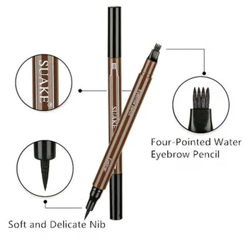 

Suake Waterproof Eyebrow Tattoo Pen Professional Fork Tip Tattoo Eyebrow Pencil Fine Sketch Liquid EyeBrow Pen