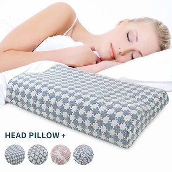 

Printed Memory Foam Pillow Slow Rebound Head Neck Pillows Support Bedding Pillow Massager For Cervical Health Care