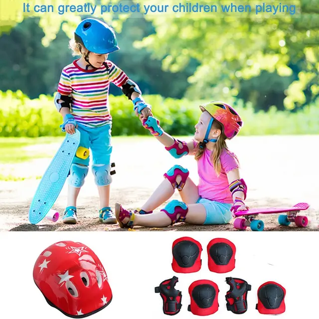7PCS/SET Universal Children Kids Protective Gear Set Comfortable Scooter Skate Roller Cycling Knee Pads Elbow Pads Set 3