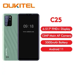 Oukitel C25 Smartphone Android 11 4GB+32GB NFC Mobile Phone 6.517
