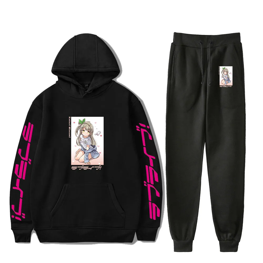 

2021 LoveLive! Kotori Minami μ's school idol Print Fall Suit Hoodies Sportswear Hooded Ankle Banded Pant Two Piece Set