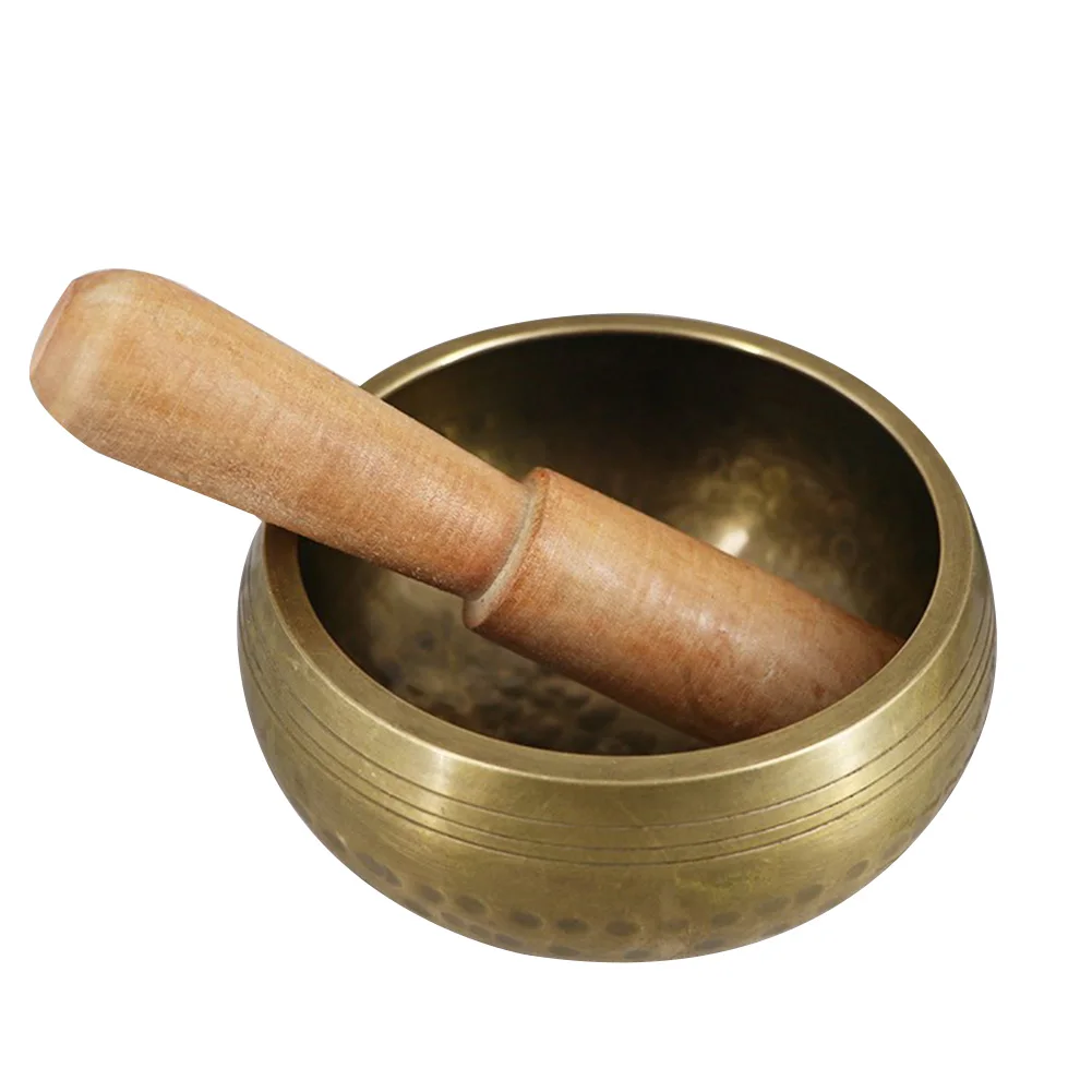 Yoga Relax Meditation Mindfulness Tibetan Singing Bowl Set Buddhist With Mallet Sound Copper Decorative Handcrafted Ornament