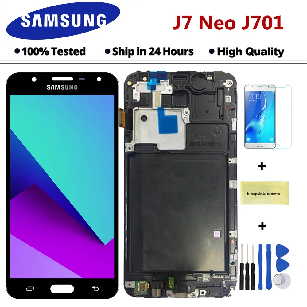 5,5 дюймов J701 дисплей экран для samsung Galaxy J7 Neo J701 J701F J701M J701MT ЖК-дисплей сенсорный экран с рамкой телефон ЖК