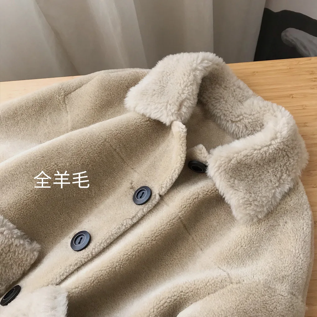 Короткое пальто из натурального меха Женская осенне-зимняя куртка шерстяная куртка с мехом корейские шубы Veste Fourrure Femme KJ3175