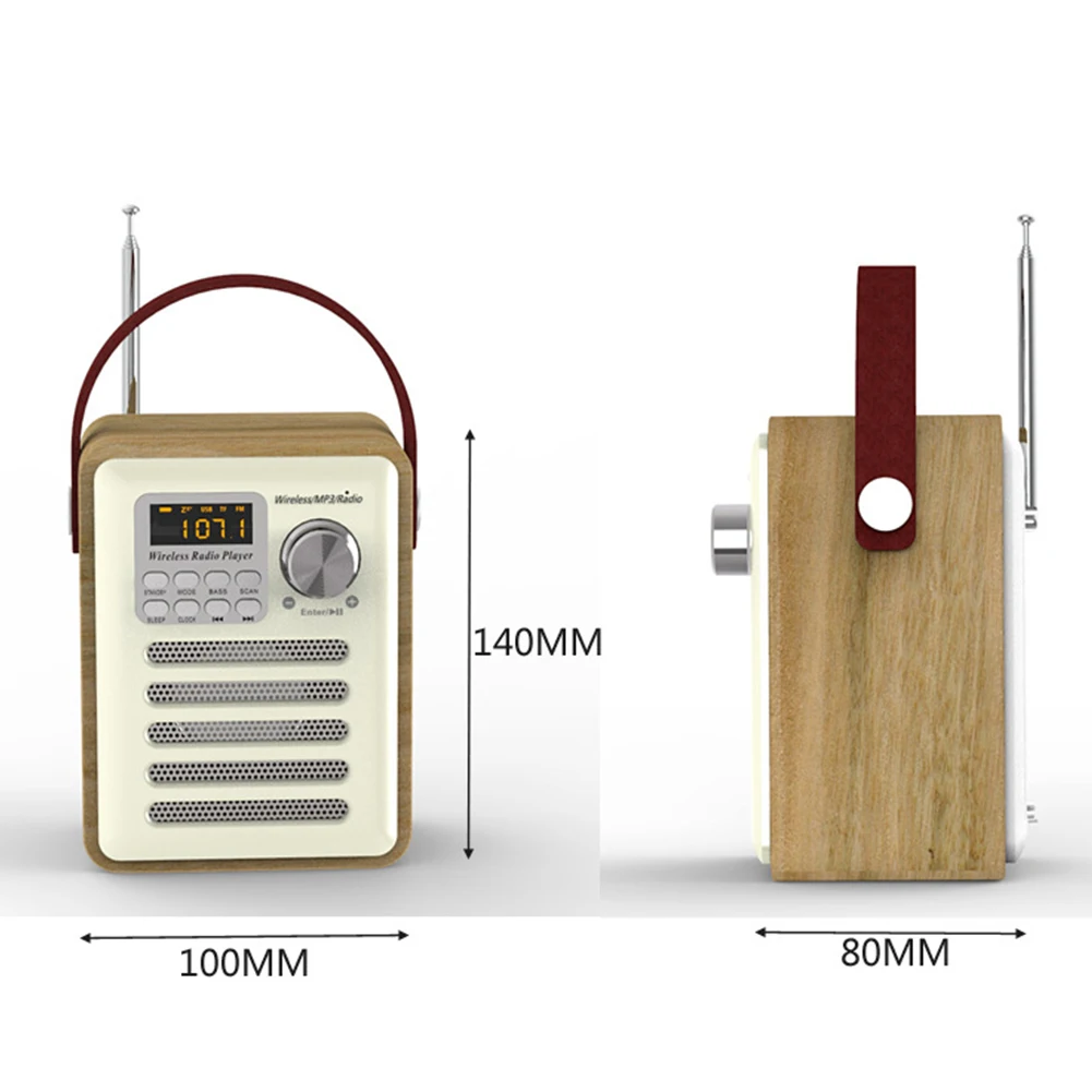 Многофункциональный DAB Aux MP3 плеер деревянный Bluetooth 5,0 FM цифровой радио стерео Ретро ЖК-дисплей динамик Портативный TF слот для карты