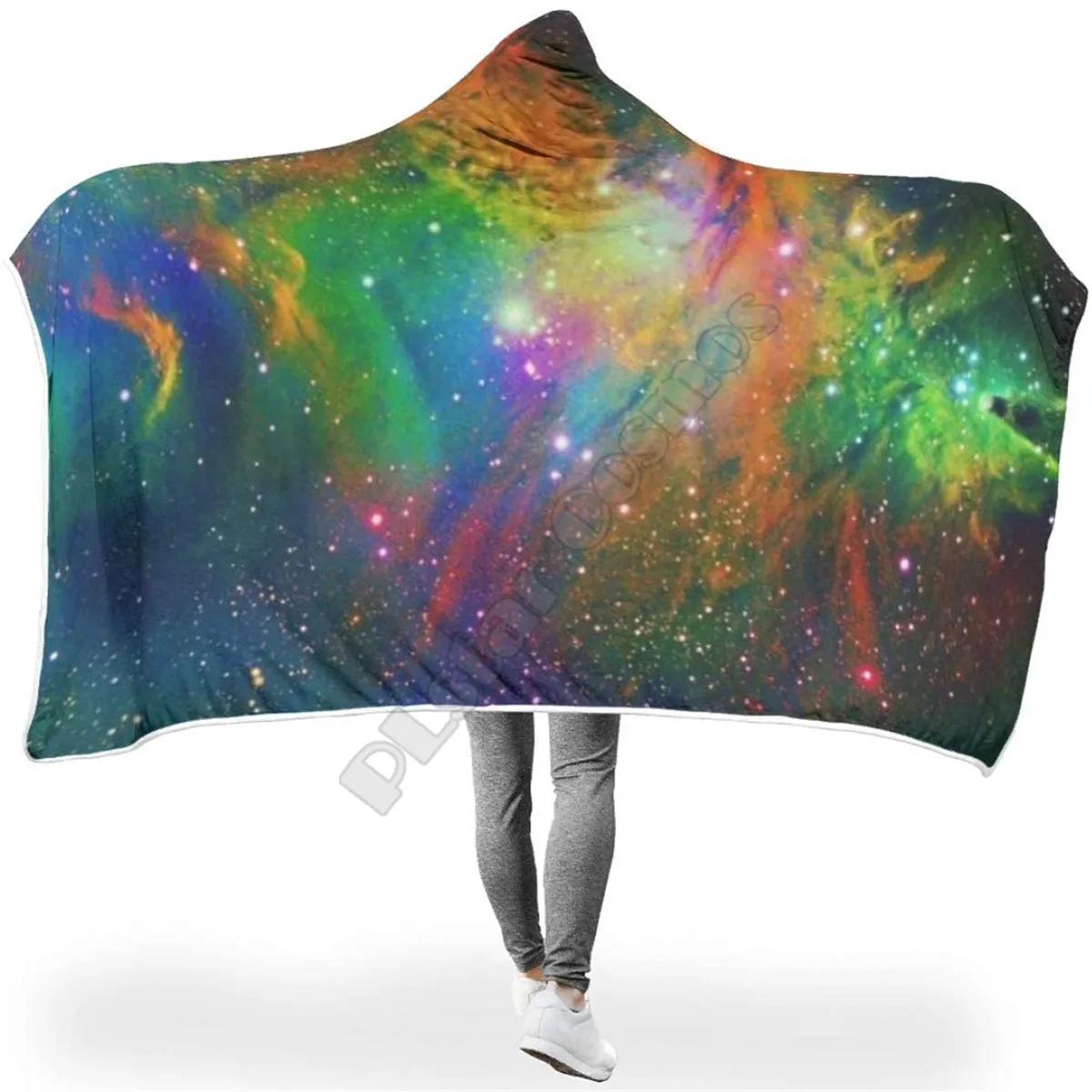 

Starry Sky Cuddly Colorful Hooded Blanket 3D print Wearable Blanket Adults men women Polynesian Drop Shipping 01