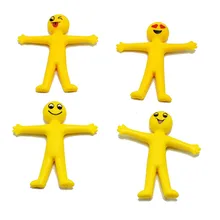 TPR Lala Le peut tirer et étirer Le petit homme jaune pincer Le petit homme jaune décompresser Le jouet pour enfants Squishy 5 pièces