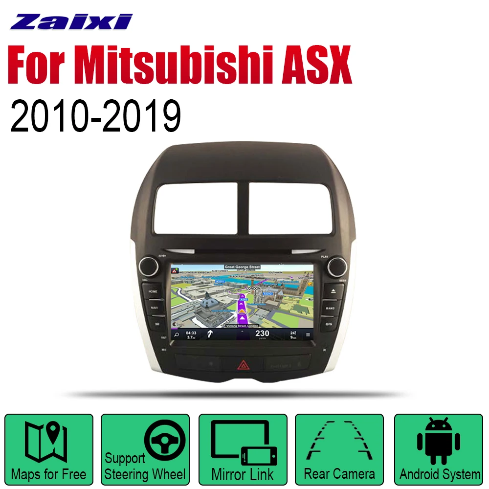 Автомагнитола ZaiXi 2 Din автомобильный DVD на основе Android для Mitsubishi ASX 2010 ~ 2019 GPS