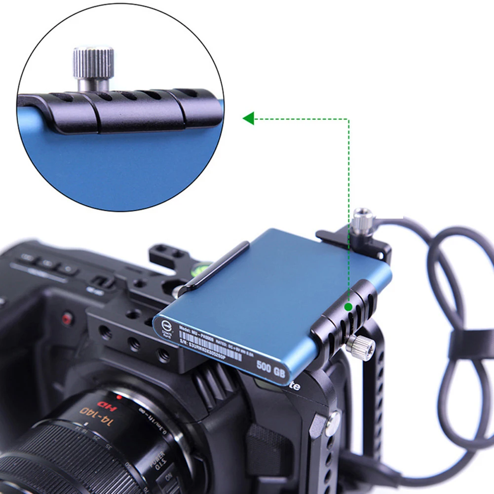 Винт крепления алюминиевый сплав камера BMPCC 4K инструмент крепление SSD держатель аксессуары зажим Кабельный зажим Холодный башмак кронштейн для samsung T5