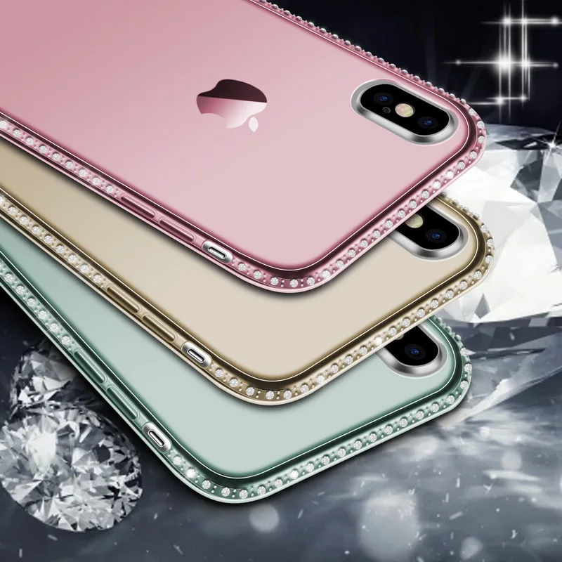 Блестящий бриллиантовый чехол для iPhone 5 5S SE 6 6S 7 8 Plus X XR XS 11 Pro Max 12 Mini Ультратонкий