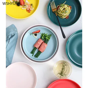 

Nordic solid color ceramic baking dish oven special bowl steak plate western food afternoon tea pastry dish kitchen supplies