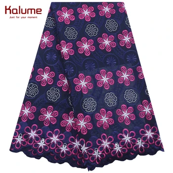 

Kalume New Color African Lace Fabric Fuchsia Nigerian Swiss Voile Cotton Lace In Switzerland With Stones For Dress Party F2073