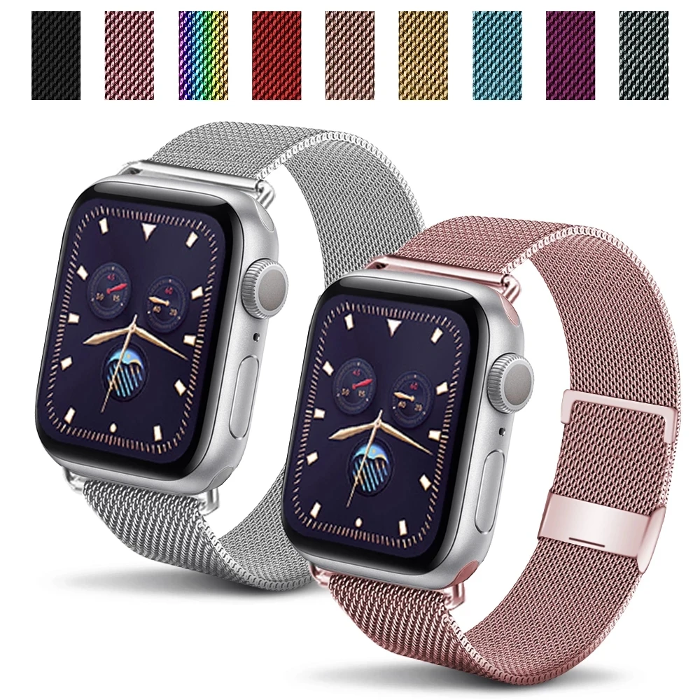 

Milanese Loop Stainless Steel Metal Watch Band Strap for Apple Watch Series SE 6 5 1 2 3 4 42MM 38MM 44MM 40MM