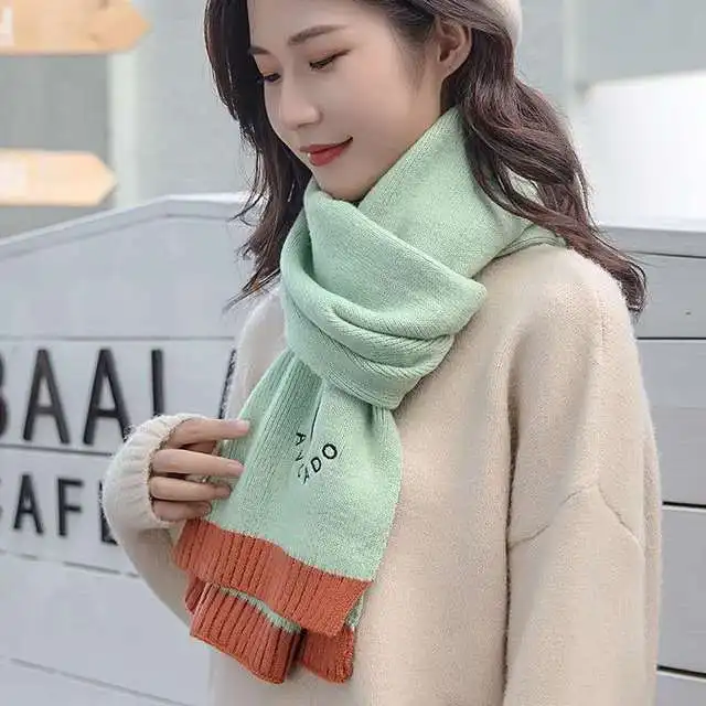 

Women's New Winter Versatile Cashmere Scarf Avocado Pattern Knitted Scarf Thickened And Enlarged Warm Neck