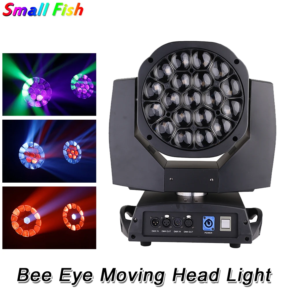 

Plus Zoom Function 19X15W Bee Eye Moving Head Light RGBW 4IN1 LED Moving Head Beam Wash Light Dj Party Stage Lighting Effect