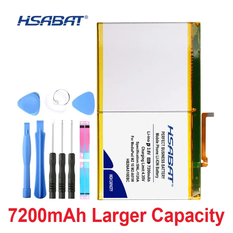 HSABAT 0 Cycle 7200mAh HB26A510EBC Аккумулятор для Huawei MediaPad M2 10 плоский сотовый M2-A01W M2-A01L высококачественный запасной аккумулятор для мобильного телефона