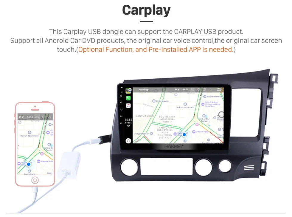 Discount Harfey 10.1 inch 2GB RAM Car GPS Radio For HONDA CIVIC 2006-2011 Right Hand Drive 2 din car Multimedia Player Head Unit Audio 10