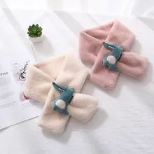 Зимний детский шарф с рисунком крокодила; теплый меховой шарф с рисунком; брендовый шарф для девочек; шарф для мальчиков; шарфы для детей