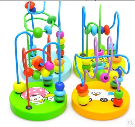 

2019 New Style Wooden Children Special Education Toy Mini Small Bead-stringing Toy Beaded Bracelet Bead-stringing Toy Parent And