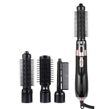 

4 in 1 Hair Dryer Brush Electric Hair Straightener Curler Brush Negative Ion Hot Air Comb Hair Styler Tools For Women And Men