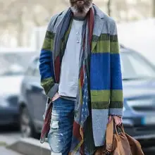 Осенне-зимняя мужская брендовая флисовая куртка, Мужское пальто, повседневное однотонное тонкое пальто с воротником, длинный Хлопковый тренч, уличная одежда