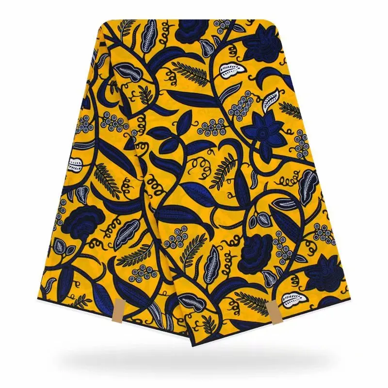 Анкара Африканский воск печати ткань реальный, настоящий воск хлопок 6 ярдов Diy шитье нигерийская ткань для африканские платья 100648