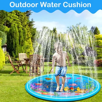 

Children Play Water Mat Games Beach Pad Kids Outdoor Water Spray Beach Mat Lawn Inflatable Sprinkler Cushion Toys Cushion 5W4