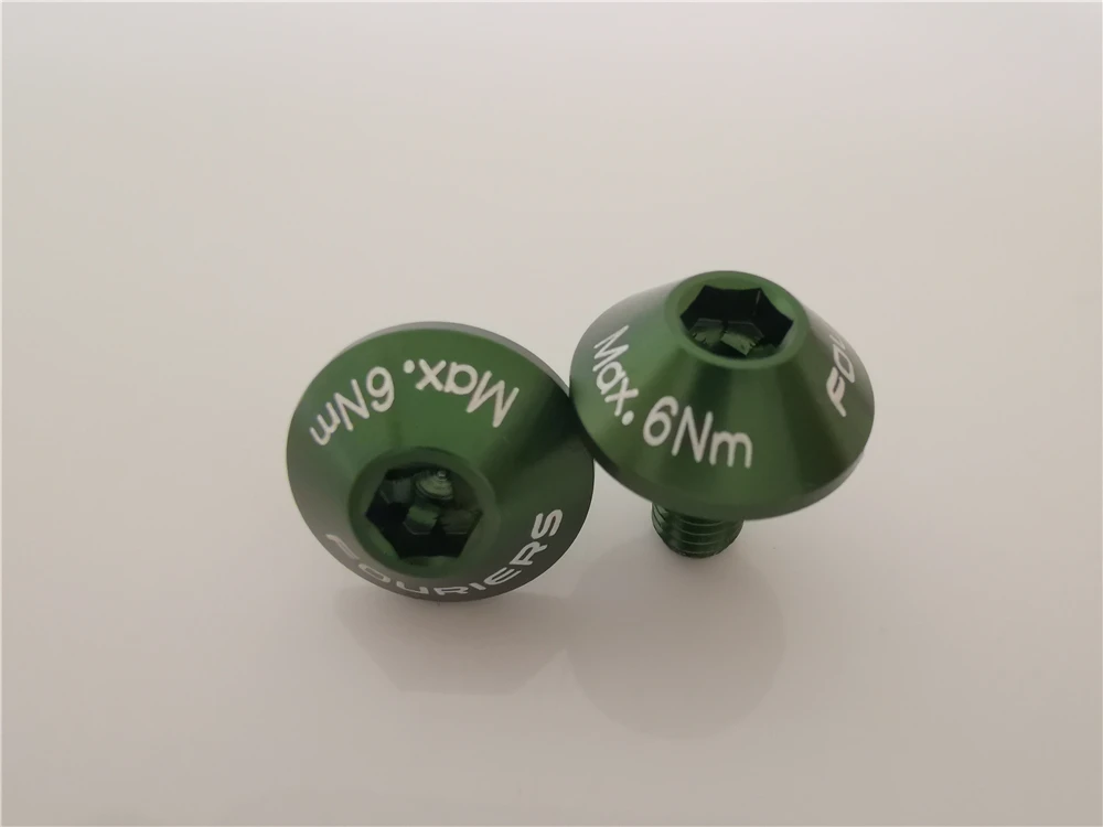 2pcs 10mm Green Fouriers BN-M002 Алюминий сплав Полный ЧПУ, велосипедные бутылки для воды со бэдж болт 2 шт./компл. мульти Цвет велосипеда Запчасти - Цвет: 2pcs 10mm Green