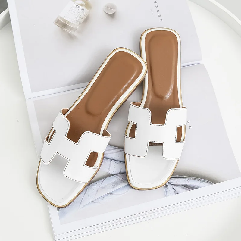 

2020 Fashion Ladies Slippers Luxury Brand Design Women's Shoes Printed Beach Shoes Women's Flat Shoes Outdoor Non-slip Slippers