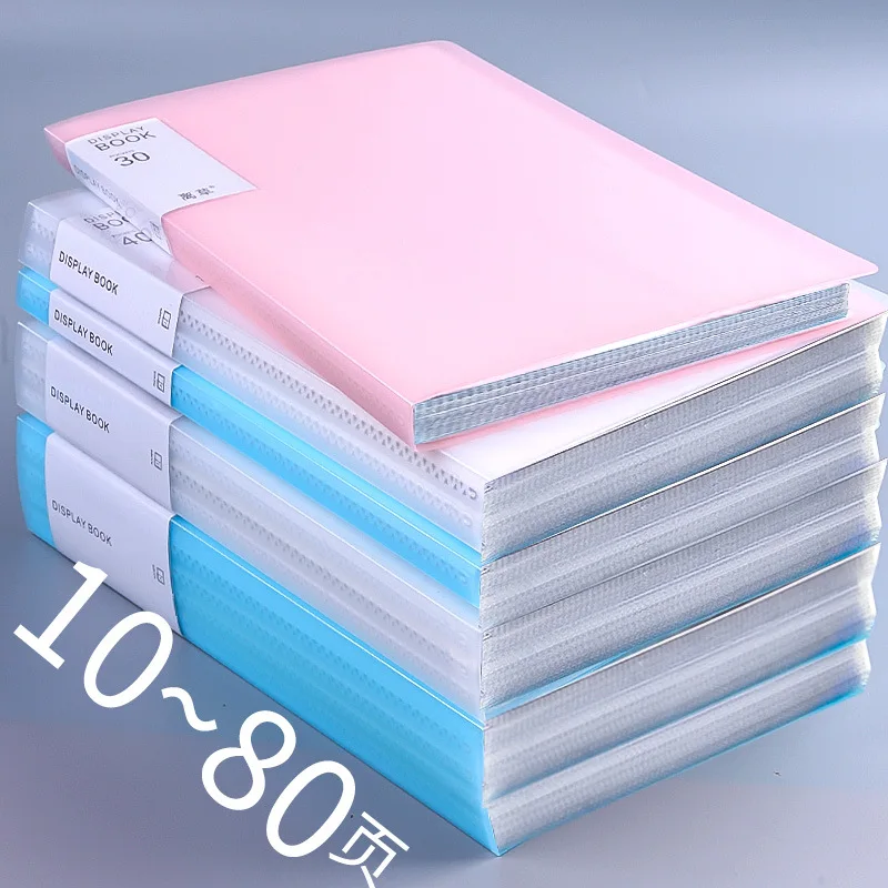 Carpeta de plástico transparente para colección de libros, carpeta de plástico pp para colección de libros, Prueba de papel, clip de puntuación, bolsa de colección de archivos, A3/A4