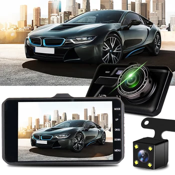

Dash Cam Dual Lens mini Car DVR Full HD 1080P 4" Touch Screen IPS With Backup Rear Camera Registrator Night Vision Video Recorde