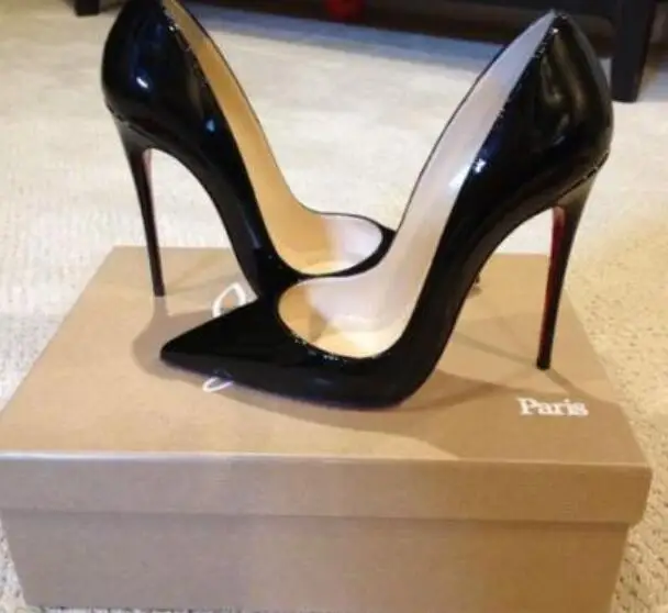 Marca de lujo zapatos de salón Rojos Zapatos de tacón alto de mujer de Punta Sexy zapatos de boda 8cm 10cm 12cm tacón fino de la boca baja zapatos de primavera