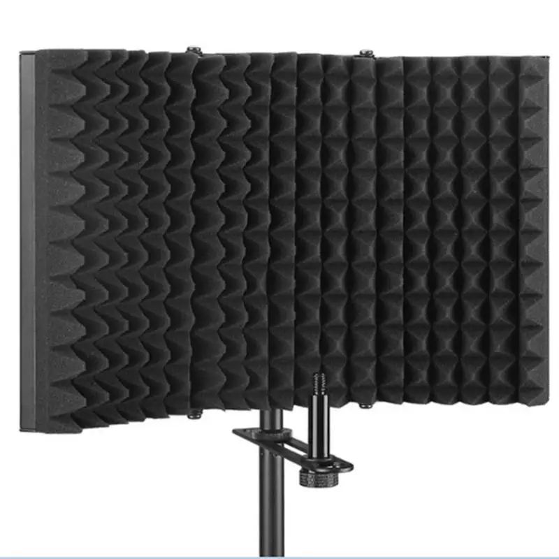 

Foldable Microphone Acoustic Isolation Shield Alloy Acoustic Foams Panel Studio Recording Microphone Accessories